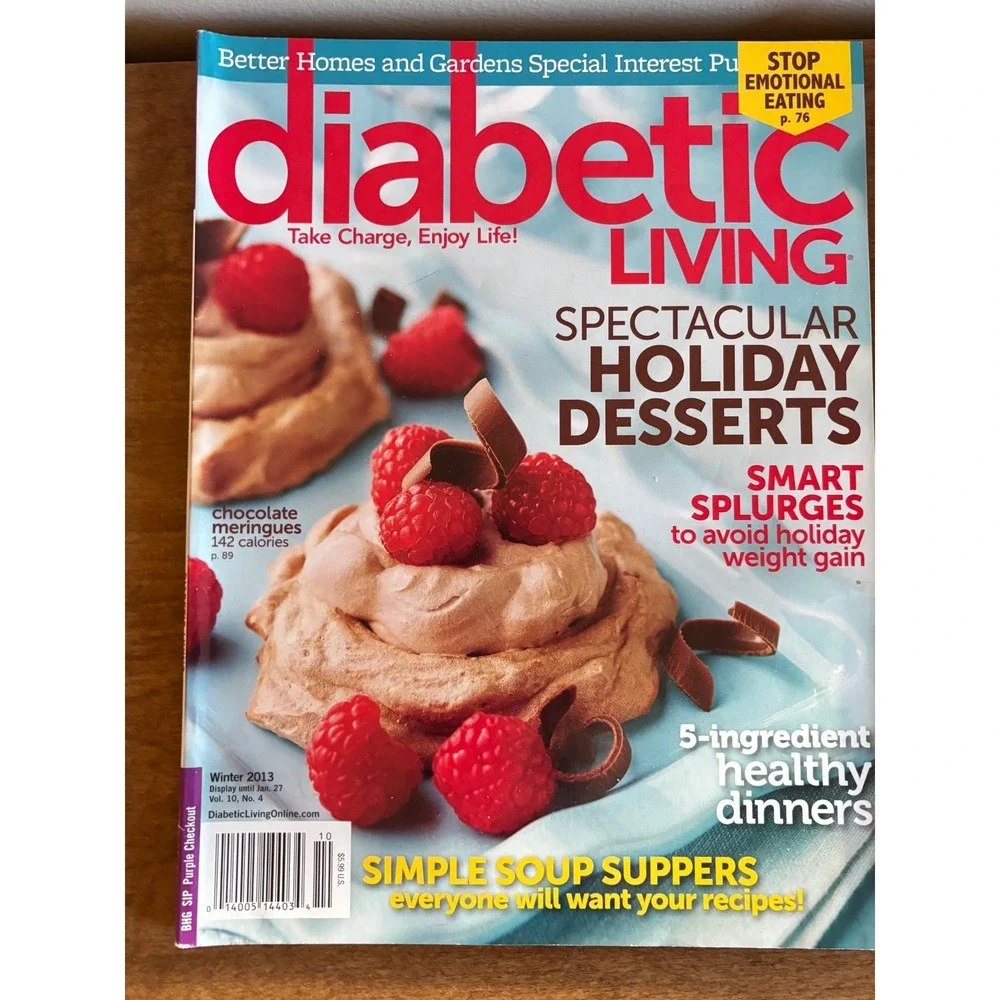 Lot of 4 Diabetic Living‎ Magazines 2013 Spring Summer Fall Winter BHG Recipes